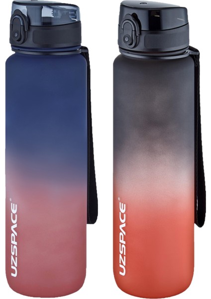 2'li Tritan Matara Seti 1000ML Büyük Boy Çift Renk Softtouch Ff Collection Tritan Su Matarası