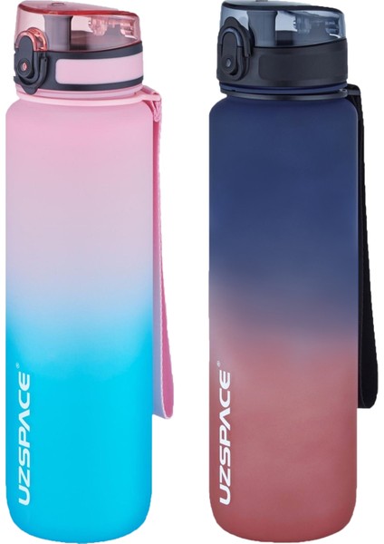 2'li Tritan Matara Seti 1000ML Büyük Boy Çift Renk Softtouch Ff Collection Tritan Su Matarası