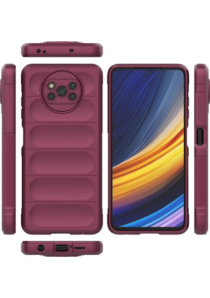 Xiaomi Poco X3 Kılıf Arkası Bombeli Silikon Kapak - Bordo