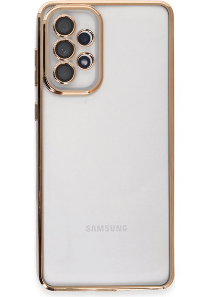 Samsung Galaxy A33 5g Kılıf Kenarları Renkli Kamera Çıkıntılı Kapak - Gold