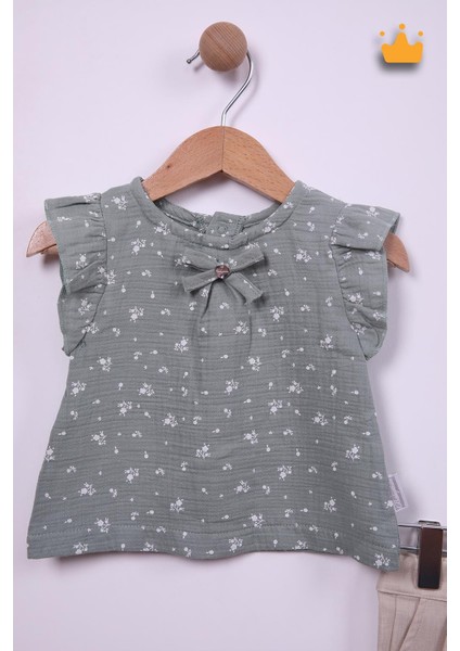 Babydola Kız Bebek Çiçek Desenli Bayramlık Şık Takım 15208