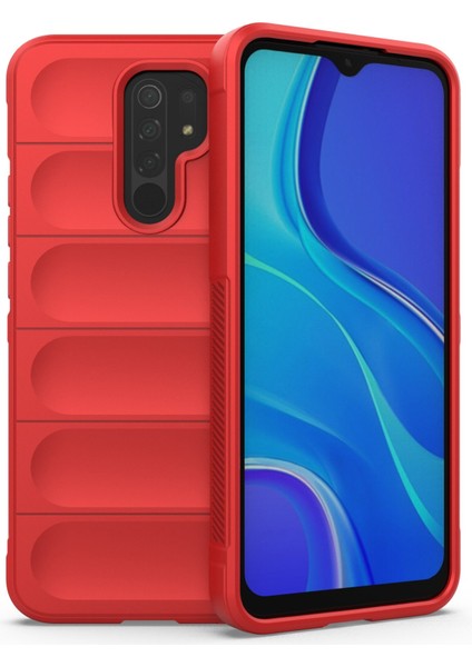 Xiaomi Redmi 9 Kılıf Arkası Bombeli Silikon Kapak - Kırmızı