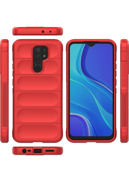 Xiaomi Redmi 9 Kılıf Arkası Bombeli Silikon Kapak - Kırmızı