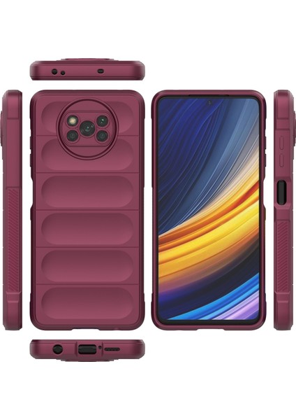 Xiaomi Poco X3 Pro Kılıf Arkası Bombeli Silikon Kapak - Bordo