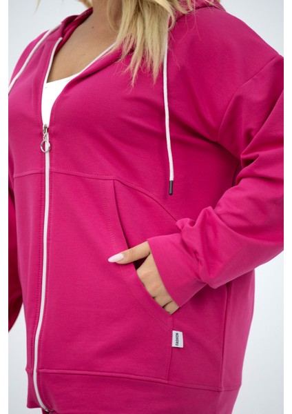 Kadın Büyük Beden Kapüşonlu Cep Detaylı Eşofman Takımı 8139-25 indirimleri