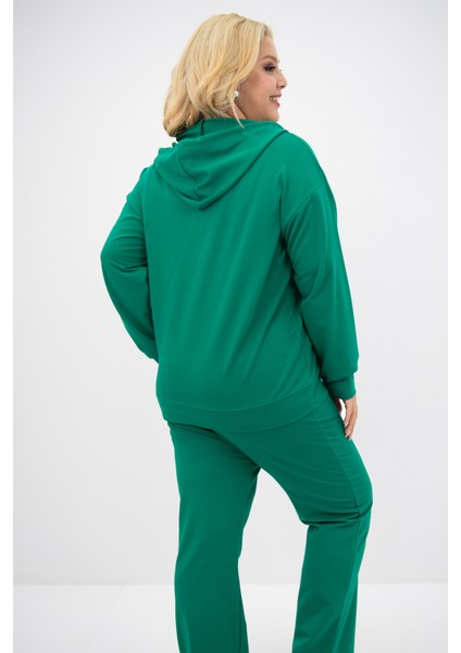 Kadın Büyük Beden Kapüşonlu Cep Detaylı Eşofman Takımı 8139-25 fırsatları