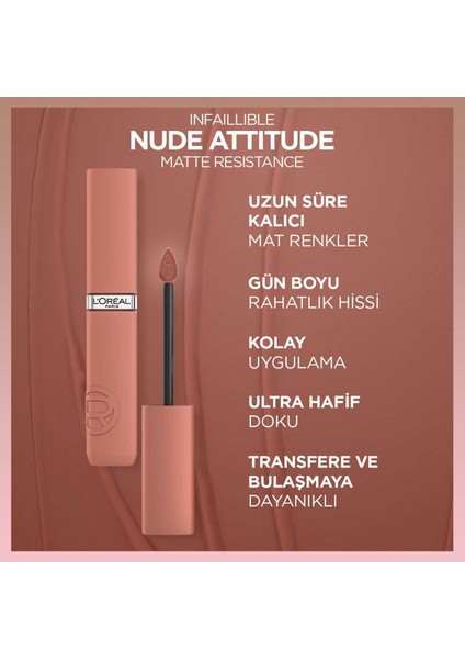Infaillible Matte Resistance Likit Mat Ruj - 635 Worth It (Medium)