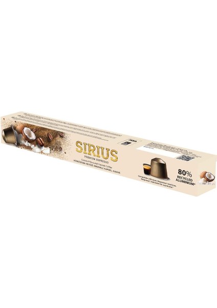Sirius Premium Hindistan Cevizi Aromalı Kapsül Kahve (Nespresso Uyumlu) - 10 adet