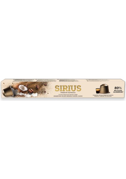 Sirius Premium Hindistan Cevizi Aromalı Kapsül Kahve (Nespresso Uyumlu) - 10 adet