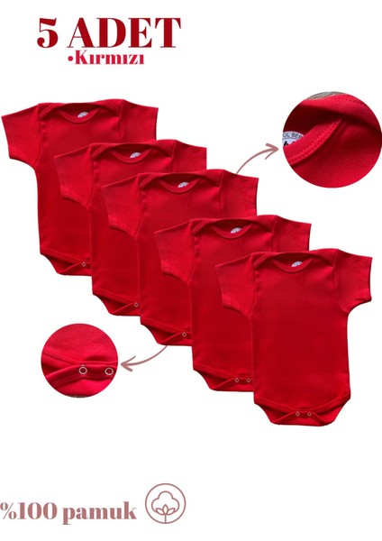 Kısa Kollu 5'li Organik Pamuk Çıtçıtlı Bebek Body&zıbın indirimleri