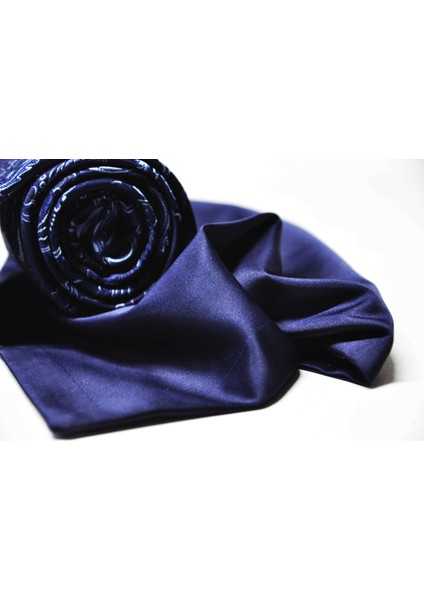 El Yapımı Kravat & Mendil Set Jakar Şal Desen Mikrofiber Kravat Mendil (SHA009)
