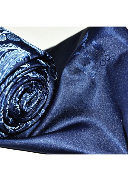 El Yapımı Kravat & Mendil Set Jakar Şal Desen Mikrofiber Kravat Mendil (SHA009)