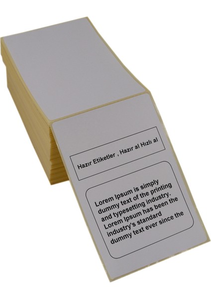 100MM x 150MM 500 Adetlik Paketlerde Lamine Termal Z Katlama Kargo Etiketi - Yazıcı Uyumlu, Yüksek Kaliteli Gönderi Etiketi