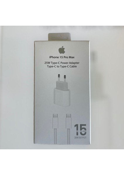 iPhone 15 Usb-C Şarj Seti Type-C 15 - 15 Pro Max Uyumlu Hızlı Şarj Aleti Seti 25W