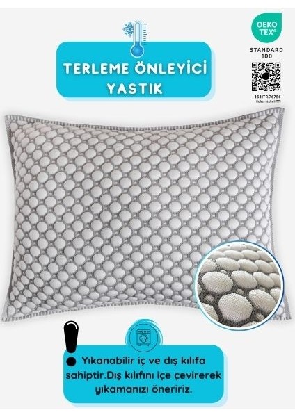 Iceberg Antialerjenik Soğuk Yastık, Oeko-Tex Sertifikalı Yüksek Teknolojili 3D Örme Elyaf Yastık