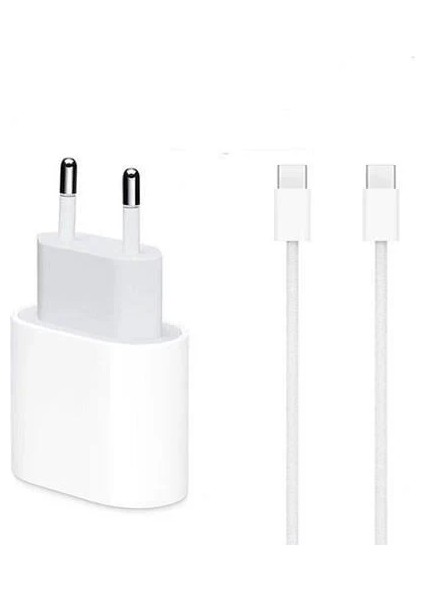 iPhone 15 Usb-C Şarj Seti Type-C 15 Pro Max Hızlı Şarj Aleti + Kablo 25W