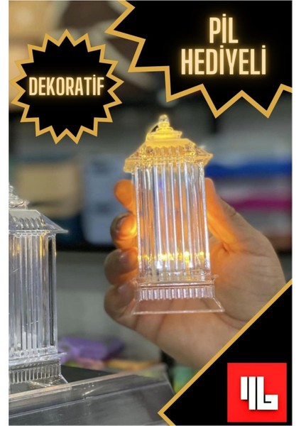 Pil Hediyeli Kristal LED Mum Mini Gece ve Masa Dekor Lambası Pilli