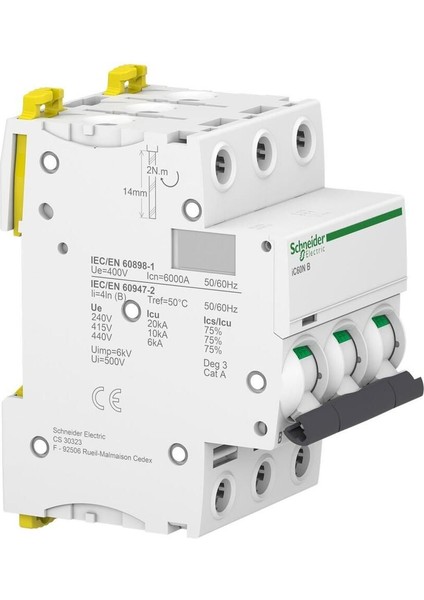 Acti9 IC60N A9F74320 20A Sigorta (3p, 6ka, C Eğrisi)