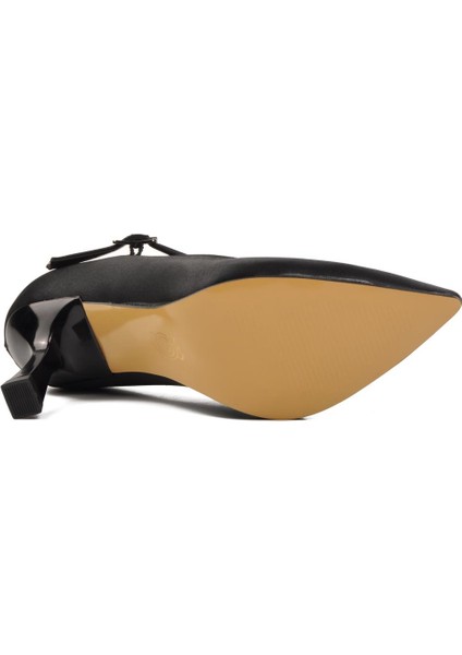 357094 Siyah Saten Kadın Topuklu Ayakkabı indirimleri