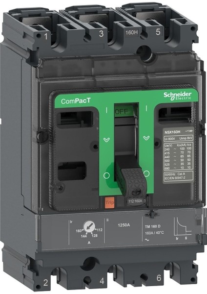 Compact Şalter NSX250F 36KA Ac 3P3D 250A Tmd C25F3TM250