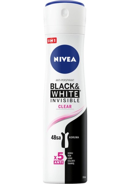 Invisible Black & White Clear 150 ml x 6 Adet modelleri