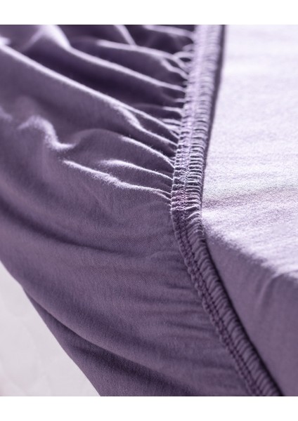 Valeria Çift Kişilik %100 Pamuk Lastikli Penye Çarşaf - Mor fiyatları