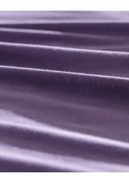 Valeria Çift Kişilik %100 Pamuk Lastikli Penye Çarşaf - Mor fırsatları