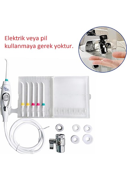 Irrigador Ağız Sulama Pilsiz ve Elektriksiz Ağız Duşu Askılıklı Aile Boyu