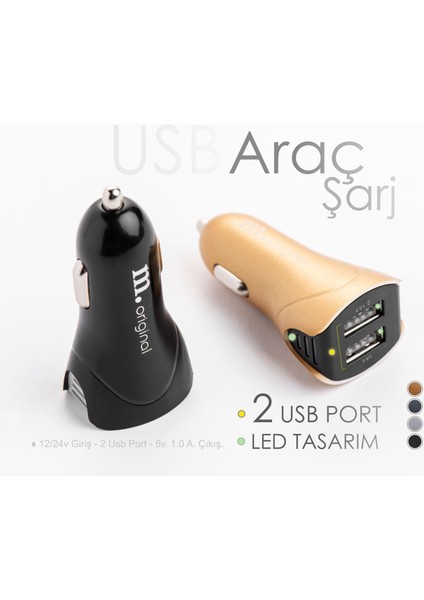 USB Araç Çakmak Şarjı