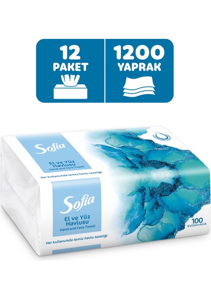 El ve Yüz Havlusu 100’LÜ x 12 Paket