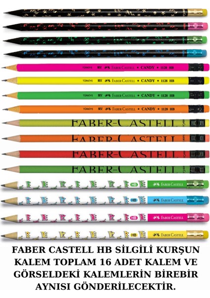 Hb Silgili Kurşun Kalem Seti 16 Adet