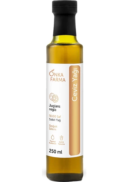 Onka Farma Ceviz Yağı 250 ml %100 Saf ve Doğal Soğuk Sıkım