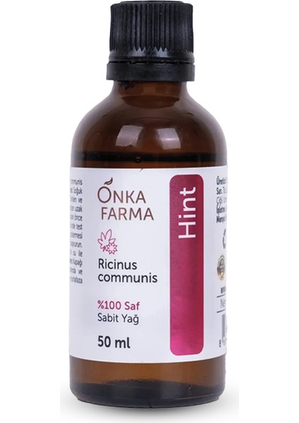 Hint Yağı %100 Saf Soğuk Sıkım Pres Castor Oil 50 ml