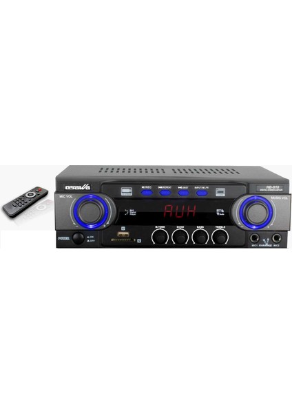 HD-510 2X50 Watt 220V/12V Giriş Usb-Sd -Bt-Uk Trafosuz 2 Mik. Girişli Stereo Anfi