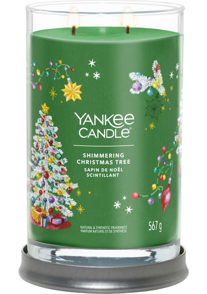 Shimmering Christmas Tree Tumbler Büyük Mum fiyatları