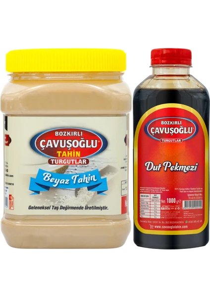 Bozkırlı Turgutlar Beyaz Tek Kavrulmuş Kepeksiz Bozkır Tahini 930 gr + Dut Pekmezi 1 kg