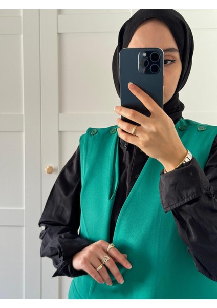 Asimetrik Kesim 2 Farklı Model Çeket Yeşil modelleri