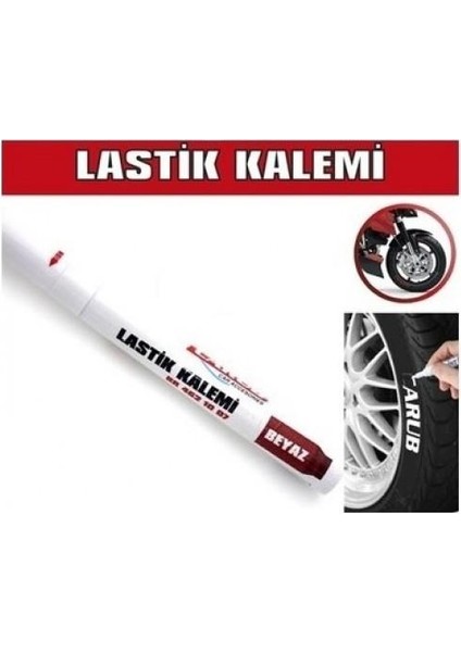 Lastik Yazma Kalemi Beyaz Carub