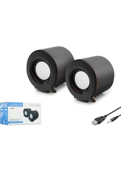 Hoparlör 1+1 Ses Sistemi USB 2.0 Multımedıa Speaker Bilgisayar-Laptop Hoparlör Siyah