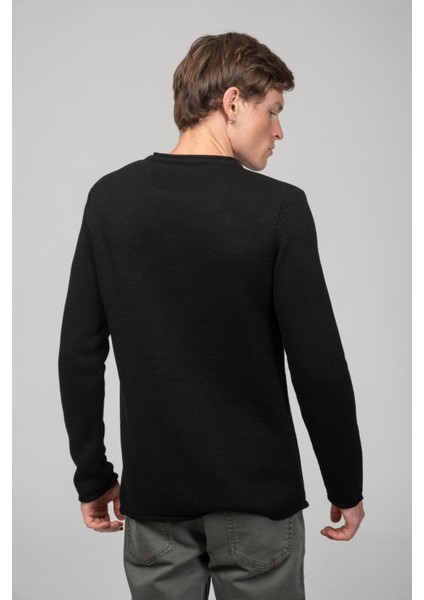 Erkek Sosis Yaka ve Kol Detaylı Klasik Mevsimlik Triko Kazak modelleri