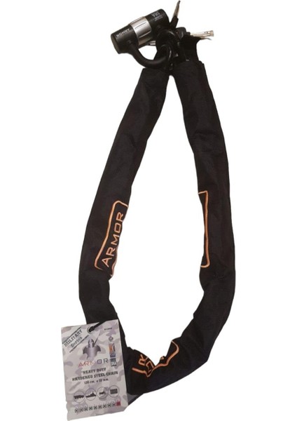 Armor Motosiklet Zincir Kilit 120CM 12MM Dövme Çelik Zincir U Bar 812MV