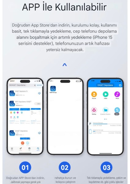 i90 MFİ Apple Lisanslı 256Gb.3ü 1 Arada Usb+Type-C+İphone Lightning Flash Bellek Usb 3.0 Süper Hızlı Tüm Telefon Tablet Bilgisayar İpad için Uygundur Minik Metal Sağlam Orjinal