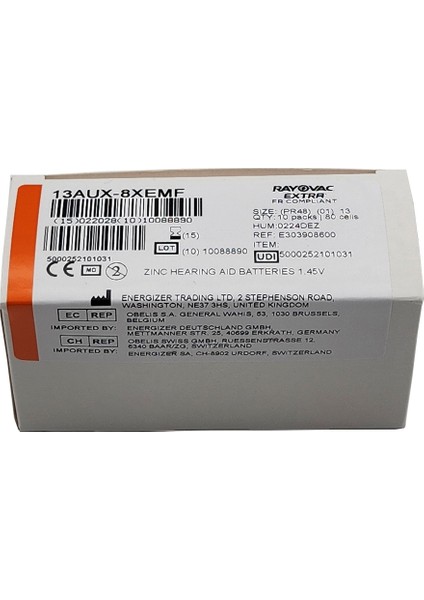 80 Adet Pil Extra 13 Numara Işitme Cihazı Pili 10 Paket x 8 Adet