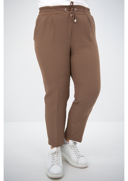 Kadın Büyük Beden Yüksek Bel Dökümlü Pantolon 6201-25 modelleri
