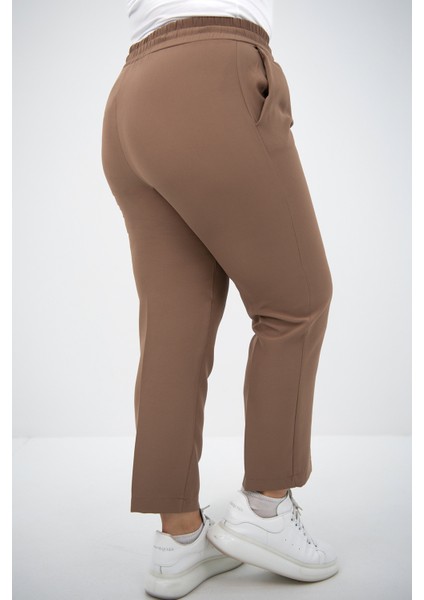 Kadın Büyük Beden Yüksek Bel Dökümlü Pantolon 6201-25 fırsatları