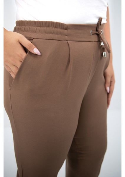 Kadın Büyük Beden Yüksek Bel Dökümlü Pantolon 6201-25 indirimleri