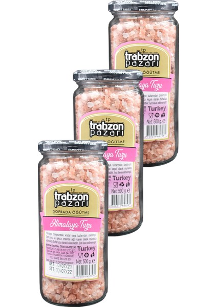 Trabzon Pazarı Doğal Rafinesiz, Iyotsuz Kristal Himalaya Tuzu 3x500 gr