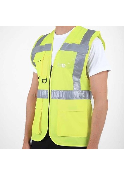 Reflektörlü Ikaz Yelek Cepli L-Xl Beden