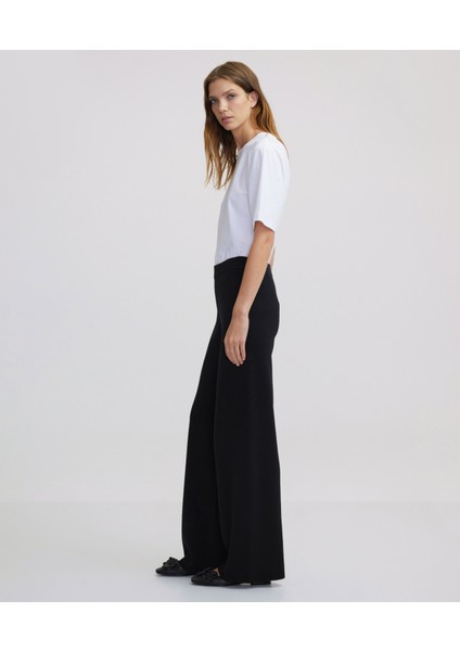 Wide Leg Fit Triko Pantolon