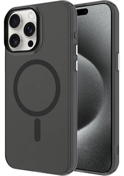 Apple iPhone 14 Pro Max Kılıf Zore Magsafe Şarj Özellikli Buzlu Transparan C-Pro Sert Kapak